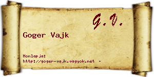 Goger Vajk névjegykártya